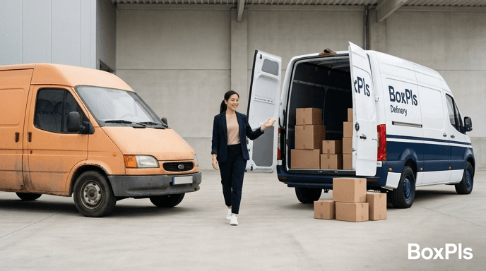 Online seller preparing packages for same-day delivery