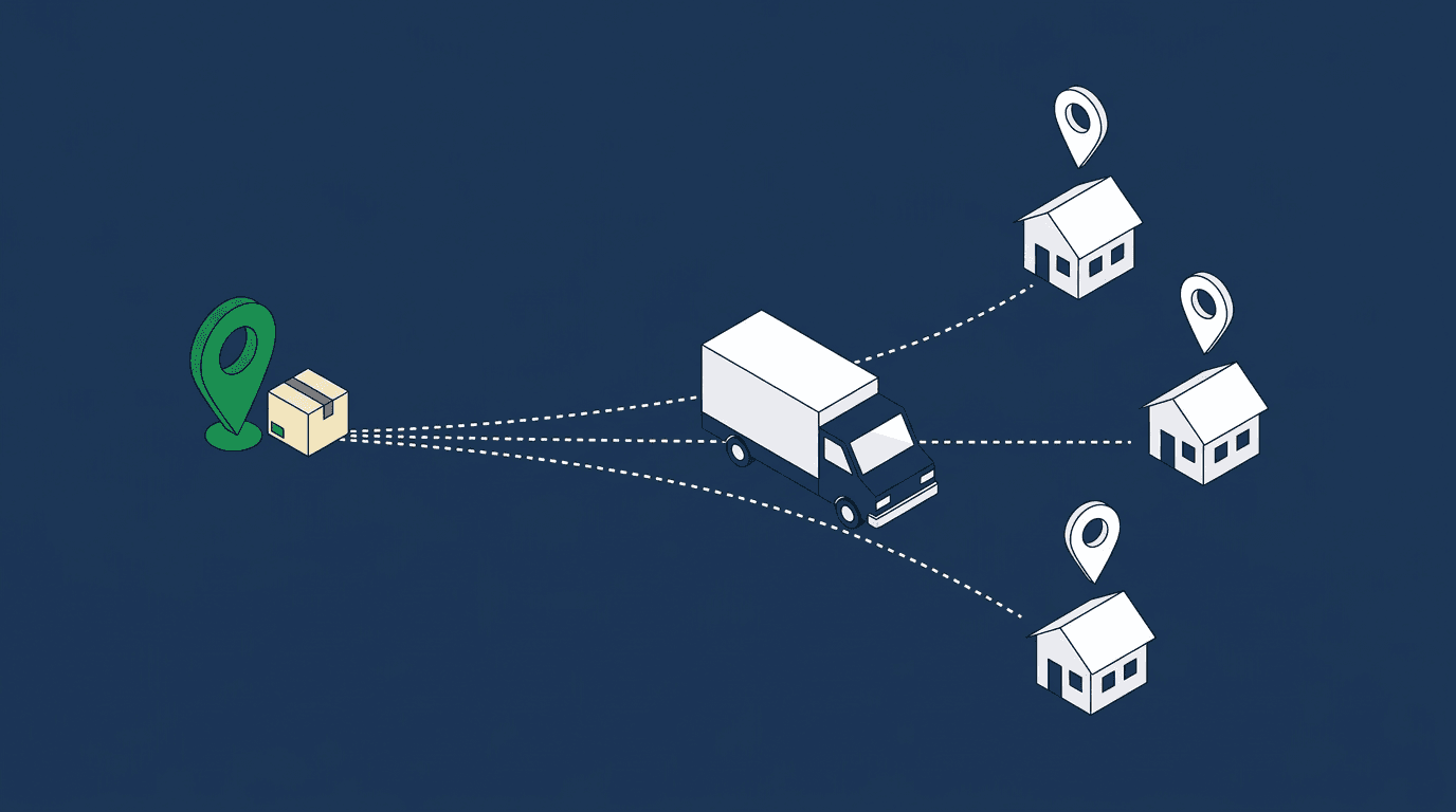 Single pickup to multiple dropoff locations